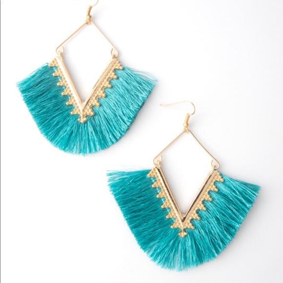 NWT - Plunder Jaymes Turquoise Fringe Earrings 3.25” - Picture 7 of 7